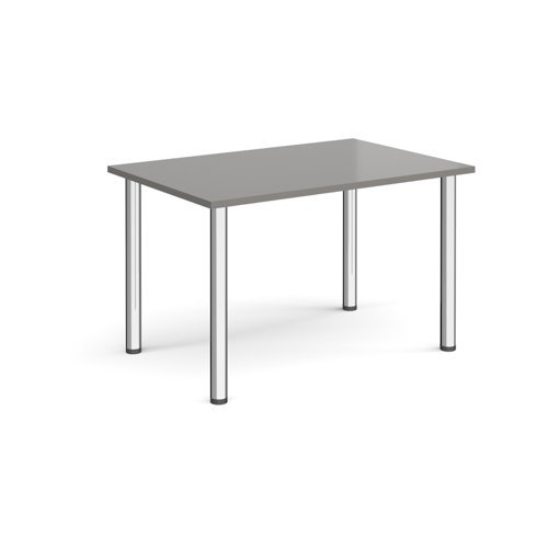 Rectangular chrome radial leg meeting table 1200mm x 800mm onyx grey - DRL1200-C-OG