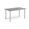 Rectangular chrome radial leg meeting table 1400mm x 800mm onyx grey - DRL1400-C-OG
