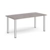 Rectangular chrome radial leg meeting table 1600mm x 800mm grey oak - DRL1600-C-GO