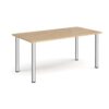 Rectangular chrome radial leg meeting table 1600mm x 800mm kendal oak - DRL1600-C-KO