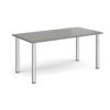 Rectangular chrome radial leg meeting table 1600mm x 800mm onyx grey - DRL1600-C-OG