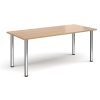 Rectangular chrome radial leg meeting table 1800mm x 800mm beech - DRL1800-C-B
