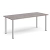 Rectangular chrome radial leg meeting table 1800mm x 800mm grey oak - DRL1800-C-GO