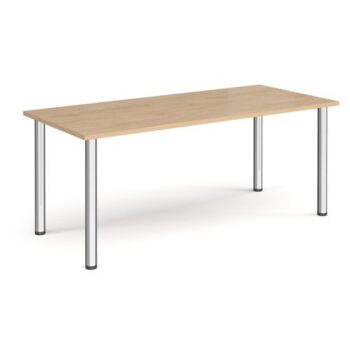 Rectangular chrome radial leg meeting table 1800mm x 800mm kendal oak - DRL1800-C-KO