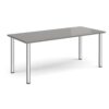 Rectangular chrome radial leg meeting table 1800mm x 800mm onyx grey - DRL1800-C-OG