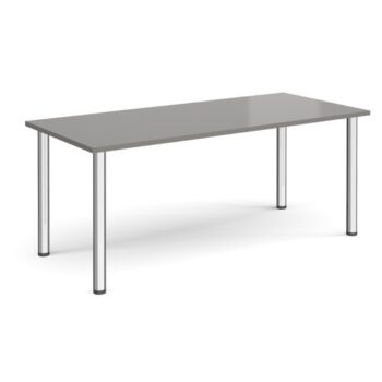 Rectangular chrome radial leg meeting table 1800mm x 800mm onyx grey - DRL1800-C-OG