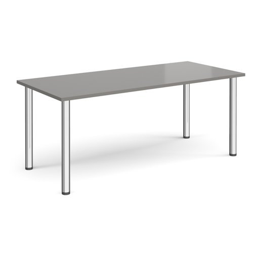 Rectangular chrome radial leg meeting table 1800mm x 800mm onyx grey - DRL1800-C-OG