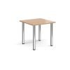 Rectangular chrome radial leg meeting table 800mm x 800mm beech - DRL800-C-B