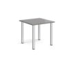 Rectangular chrome radial leg meeting table 800mm x 800mm onyx grey - DRL800-C-OG