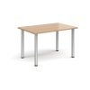 Rectangular silver radial leg meeting table 1200mm x 800mm beech - DRL1200-S-B