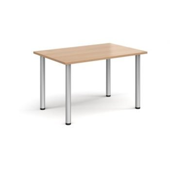 Rectangular silver radial leg meeting table 1200mm x 800mm beech - DRL1200-S-B
