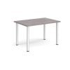 Rectangular silver radial leg meeting table 1200mm x 800mm grey oak - DRL1200-S-GO