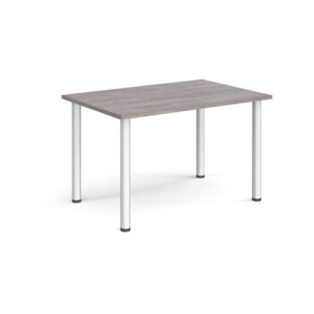 Rectangular silver radial leg meeting table 1200mm x 800mm grey oak - DRL1200-S-GO
