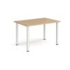 Rectangular silver radial leg meeting table 1200mm x 800mm kendal oak - DRL1200-S-KO