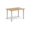 Rectangular silver radial leg meeting table 1200mm x 800mm oak - DRL1200-S-O