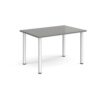 Rectangular silver radial leg meeting table 1200mm x 800mm onyx grey - DRL1200-S-OG