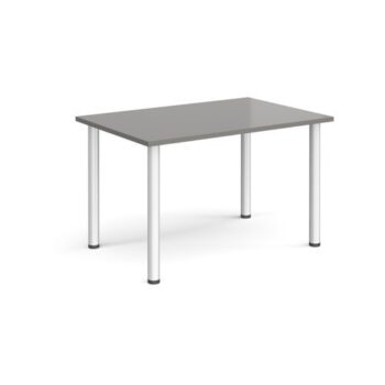 Rectangular silver radial leg meeting table 1200mm x 800mm onyx grey - DRL1200-S-OG