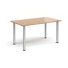 Rectangular silver radial leg meeting table 1400mm x 800mm beech - DRL1400-S-B