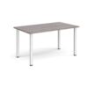 Rectangular silver radial leg meeting table 1400mm x 800mm grey oak - DRL1400-S-GO