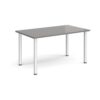 Rectangular silver radial leg meeting table 1400mm x 800mm onyx grey - DRL1400-S-OG