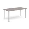 Rectangular silver radial leg meeting table 1600mm x 800mm grey oak - DRL1600-S-GO