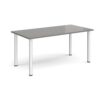 Rectangular silver radial leg meeting table 1600mm x 800mm onyx grey - DRL1600-S-OG