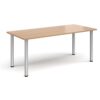 Rectangular silver radial leg meeting table 1800mm x 800mm beech - DRL1800-S-B