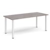 Rectangular silver radial leg meeting table 1800mm x 800mm grey oak - DRL1800-S-GO