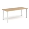 Rectangular silver radial leg meeting table 1800mm x 800mm kendal oak - DRL1800-S-KO