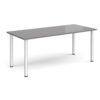 Rectangular silver radial leg meeting table 1800mm x 800mm onyx grey - DRL1800-S-OG