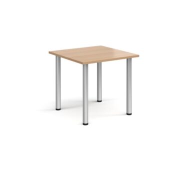 Rectangular silver radial leg meeting table 800mm x 800mm beech - DRL800-S-B