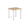 Rectangular silver radial leg meeting table 800mm x 800mm kendal oak - DRL800-S-KO