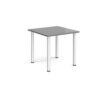 Rectangular silver radial leg meeting table 800mm x 800mm onyx grey - DRL800-S-OG