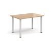 Rectangular white radial leg meeting table 1200mm x 800mm beech - DRL1200-WH-B