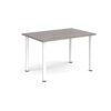 Rectangular white radial leg meeting table 1200mm x 800mm grey oak - DRL1200-WH-GO