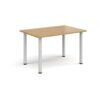 Rectangular white radial leg meeting table 1200mm x 800mm oak - DRL1200-WH-O