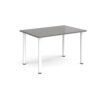 Rectangular white radial leg meeting table 1200mm x 800mm onyx grey - DRL1200-WH-OG