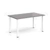 Rectangular white radial leg meeting table 1400mm x 800mm onyx grey - DRL1400-WH-OG