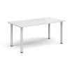 Rectangular white radial leg meeting table 1600mm x 800mm white - DRL1600-WH-WH
