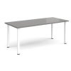 Rectangular white radial leg meeting table 1800mm x 800mm onyx grey - DRL1800-WH-OG