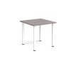 Rectangular white radial leg meeting table 800mm x 800mm grey oak - DRL800-WH-GO