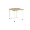 Rectangular white radial leg meeting table 800mm x 800mm kendal oak - DRL800-WH-KO