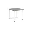 Rectangular white radial leg meeting table 800mm x 800mm onyx grey - DRL800-WH-OG