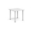 Rectangular white radial leg meeting table 800mm x 800mm white - DRL800-WH-WH