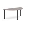Semi circular black radial leg meeting table 1600mm x 800mm grey oak - DRL1600S-K-GO