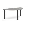Semi circular black radial leg meeting table 1600mm x 800mm onyx grey - DRL1600S-K-OG