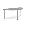 Semi circular chrome radial leg meeting table 1600mm x 800mm onyx grey - DRL1600S-C-OG