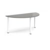 Semi circular white radial leg meeting table 1600mm x 800mm onyx grey - DRL1600S-WH-OG