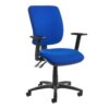 Senza High fabric back operator chair with adjustable arms blue - SH44-000-BLU