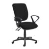 Senza High fabric back operator chair with fixed arms black - SH43-000-BLK
